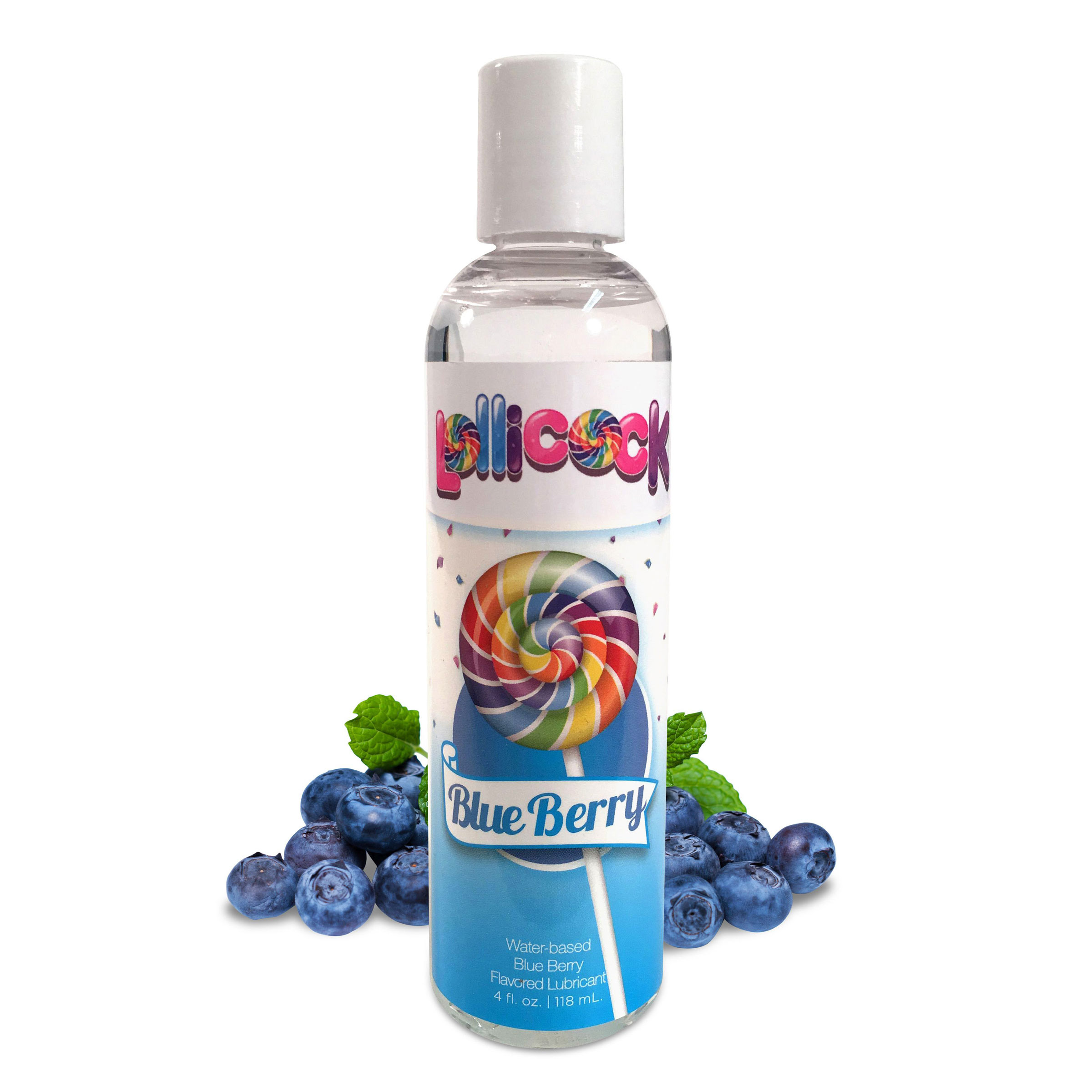 Lollicock 4 oz. Water-based Flavored Lubricant – Blue Berry