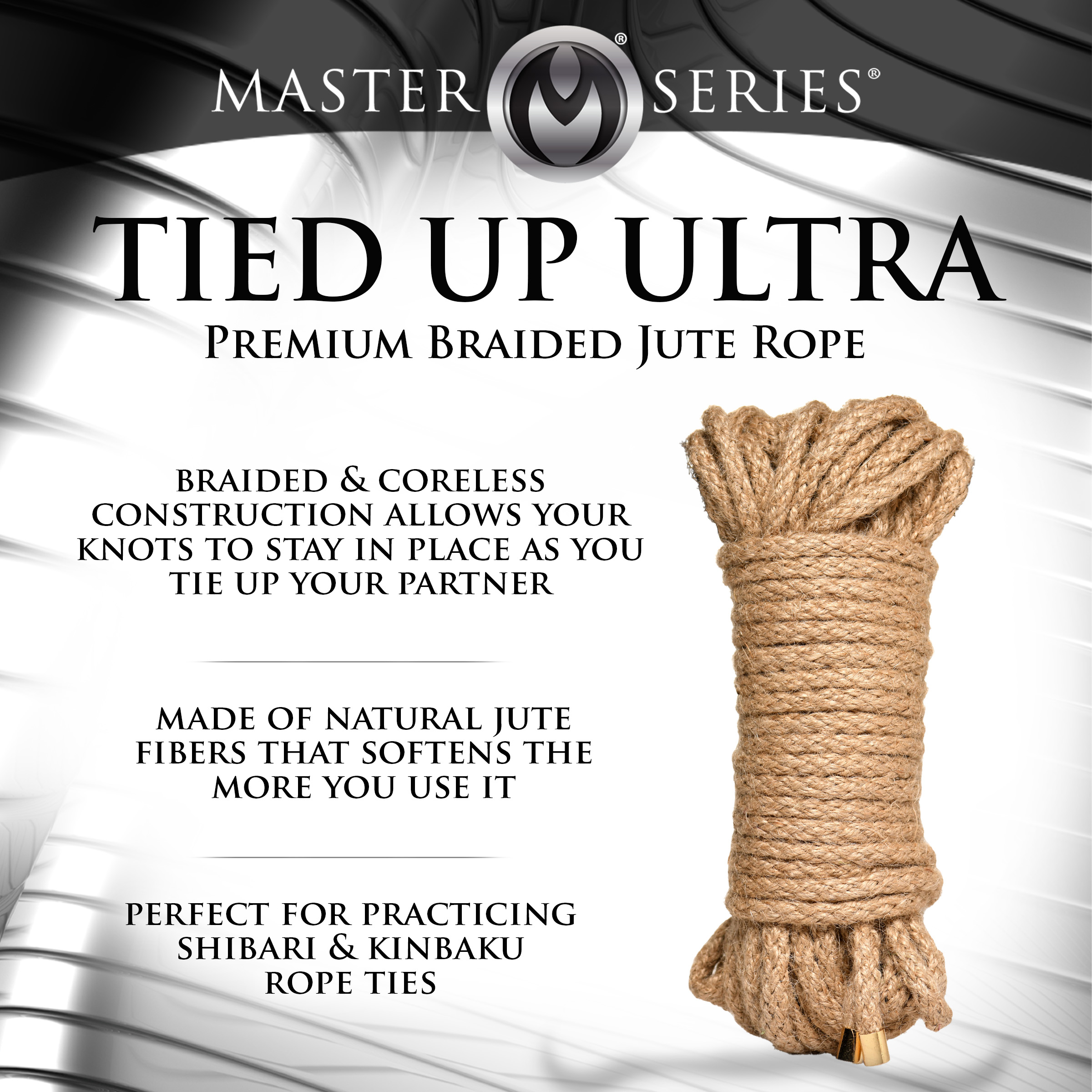 Premium Braided Jute Bondage Rope – 50 Feet