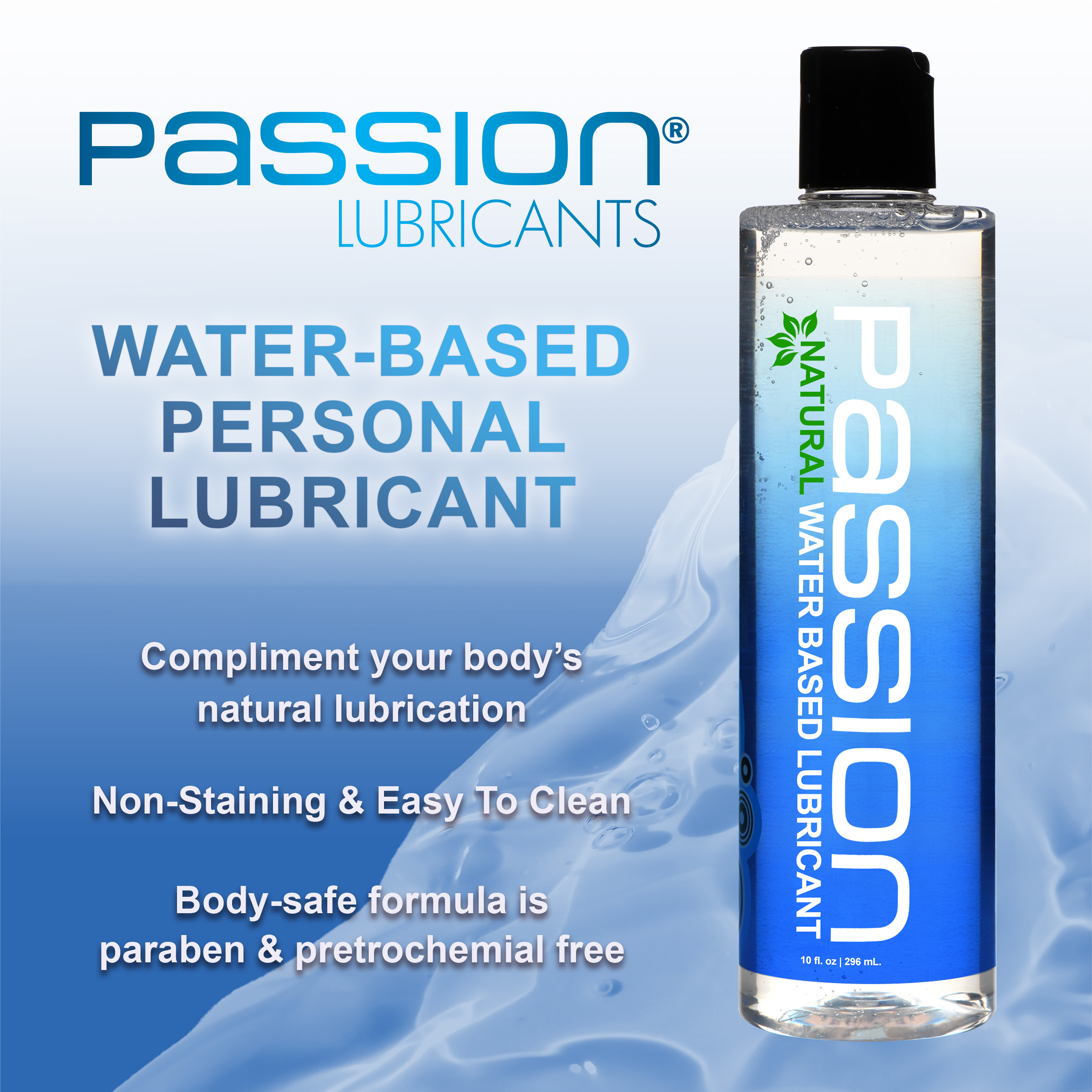 Passion Natural Water-Based Lubricant – 10 oz