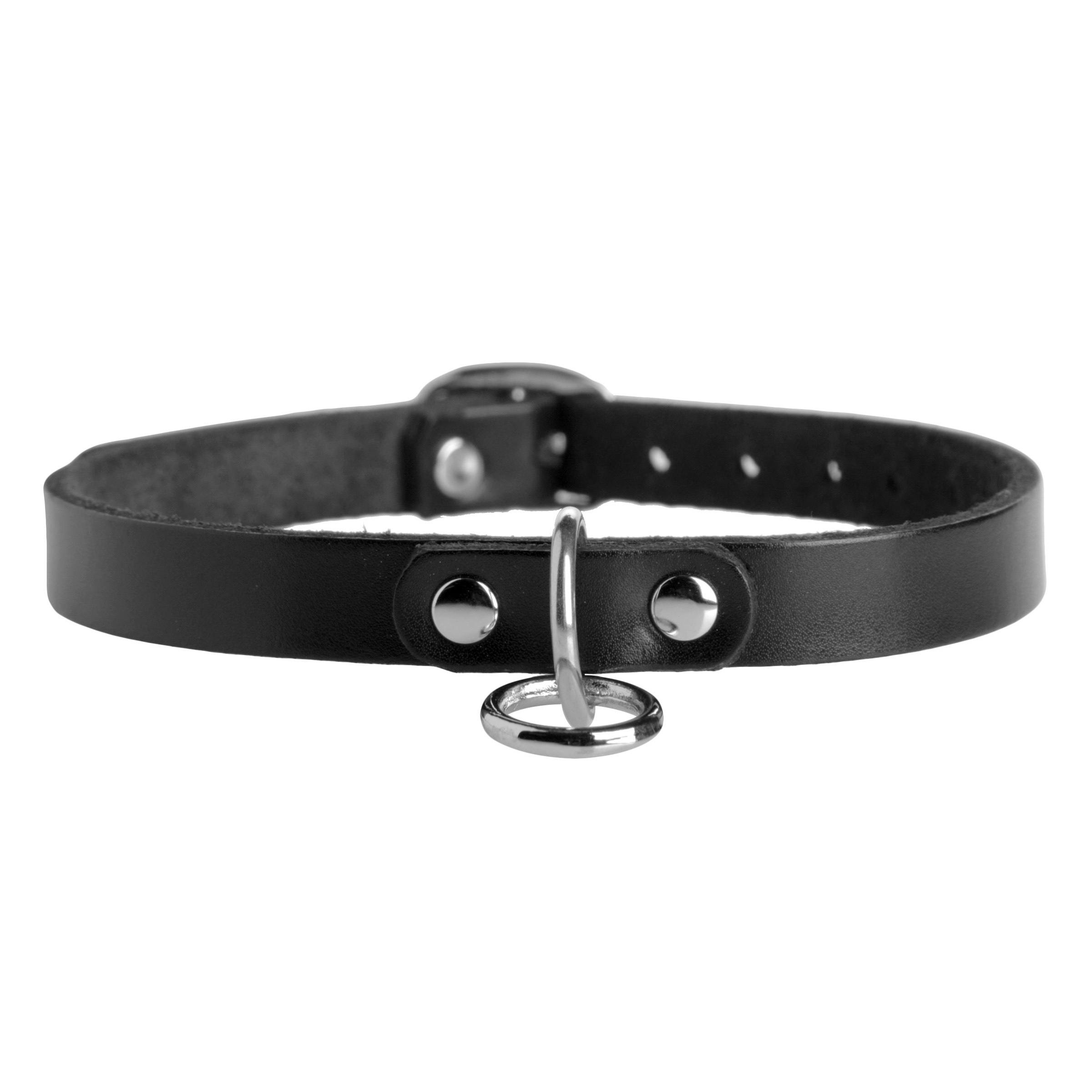 Unisex Leather Choker with O-Ring – SM