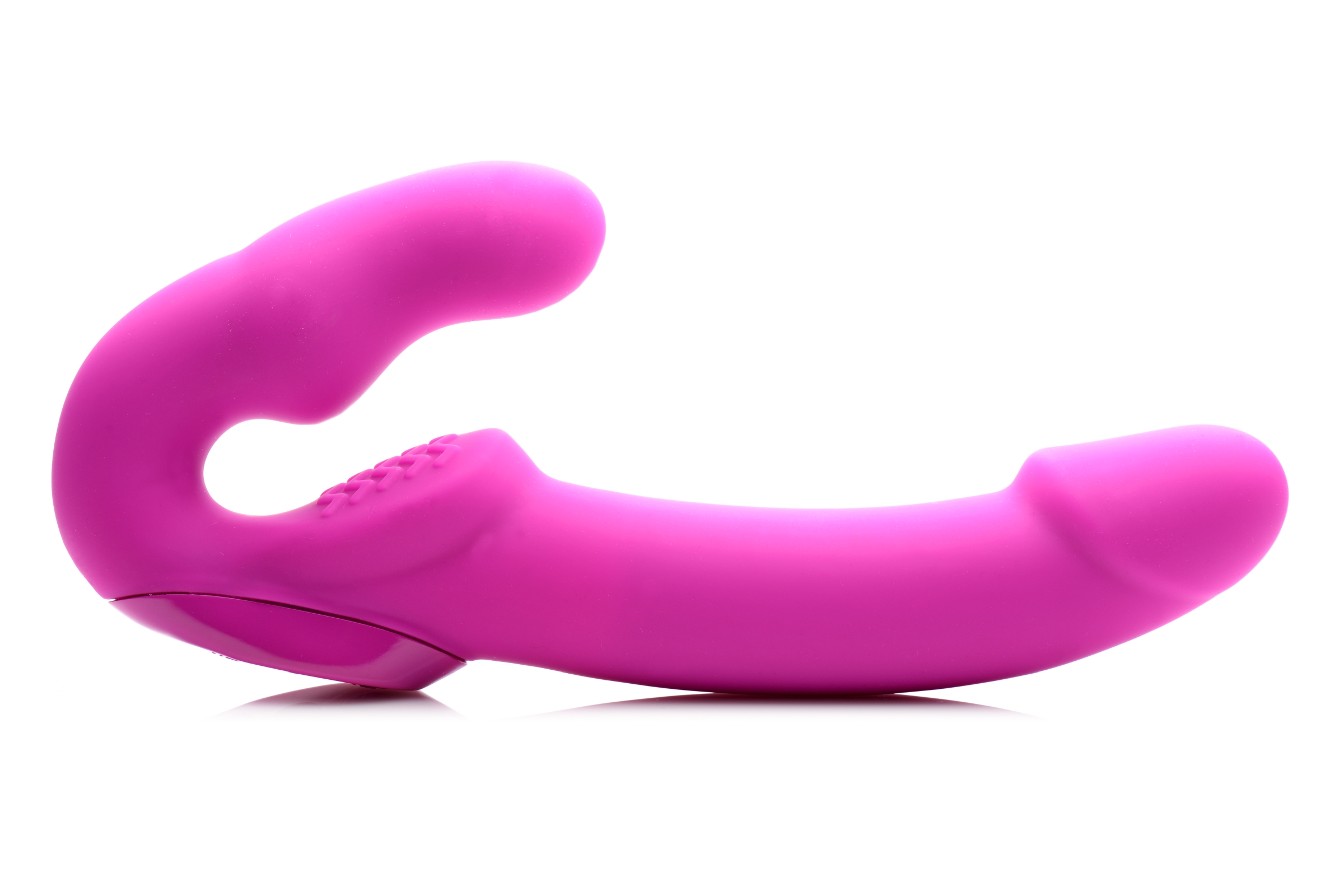 Evoke Rechargeable Vibrating Silicone Strapless Strap On – Pink