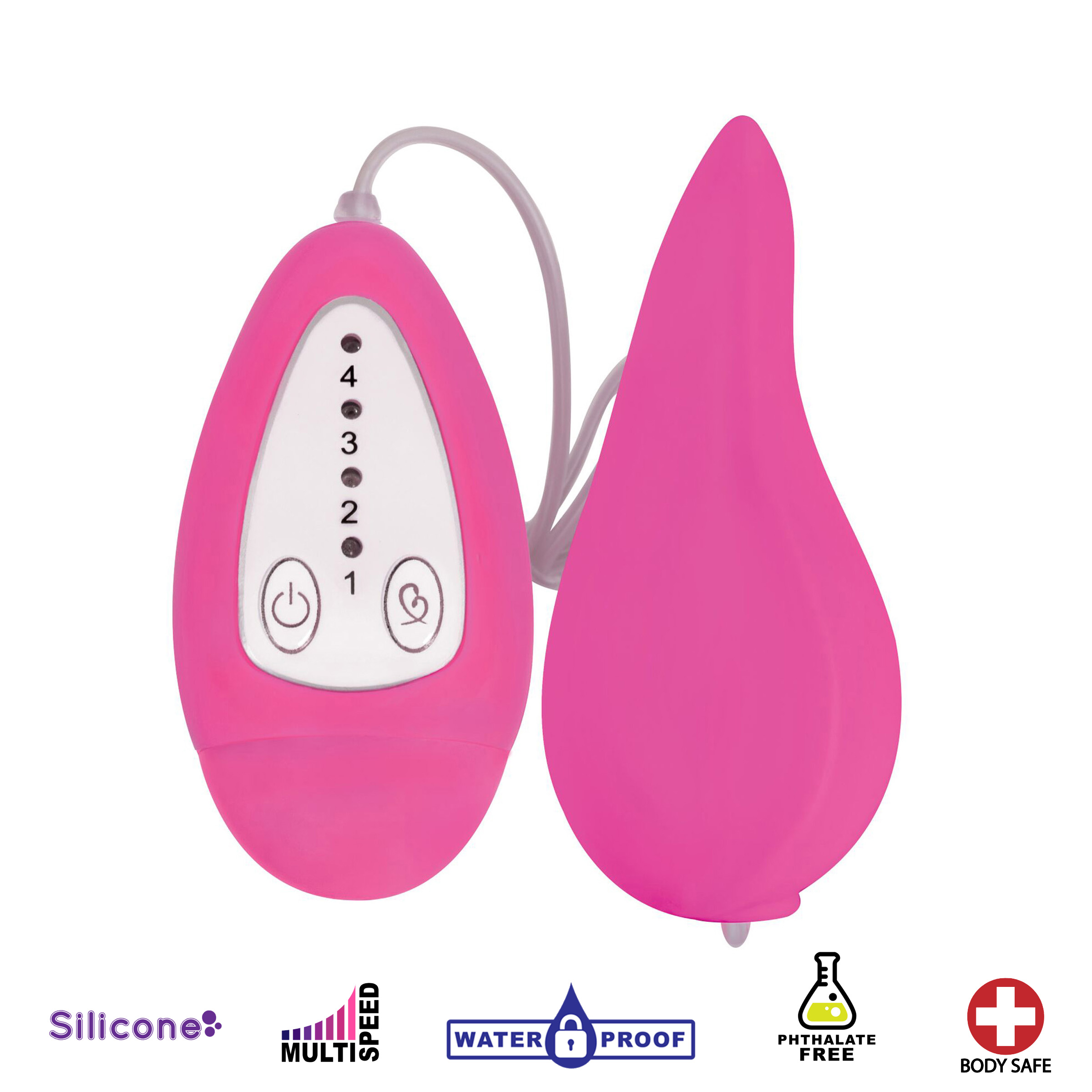 Groove Smooth Silicone Remote Vibe- Pink