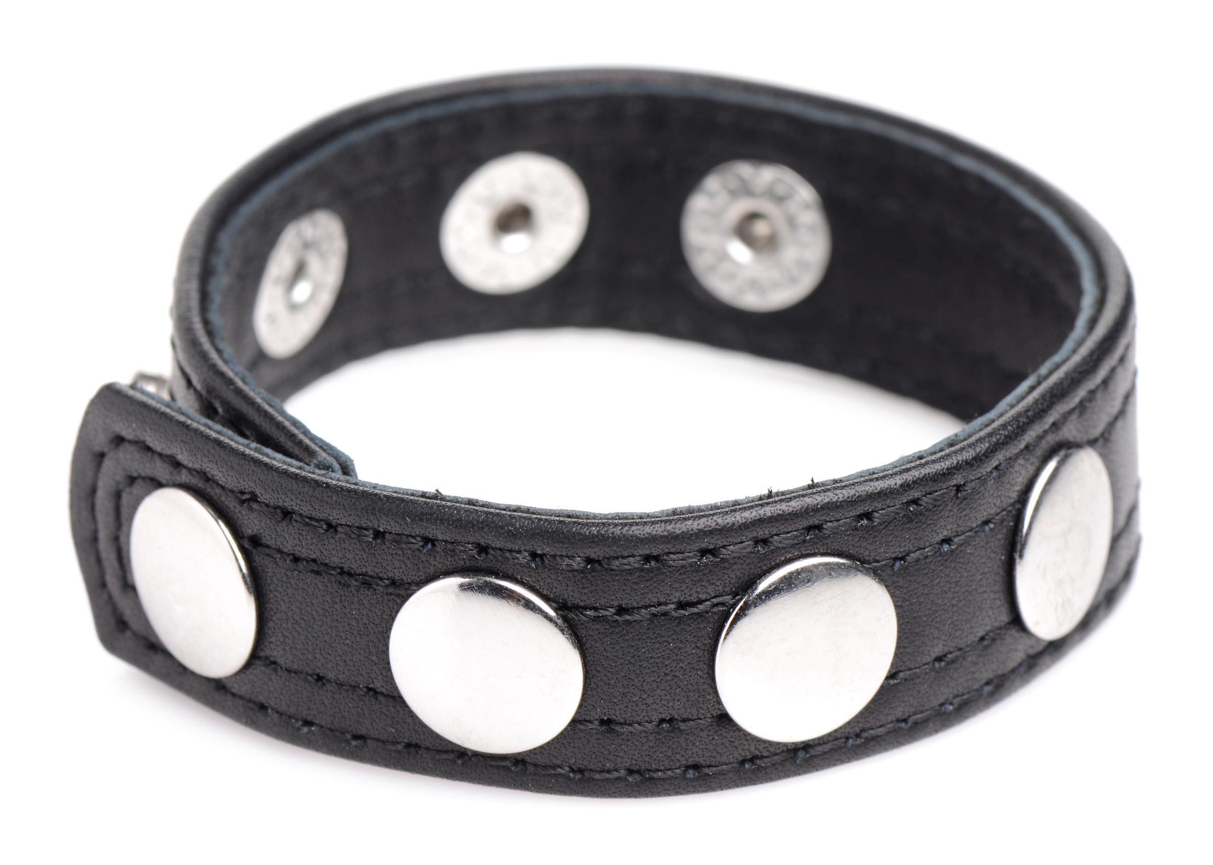Leather Speed Snap Cock Ring – Black