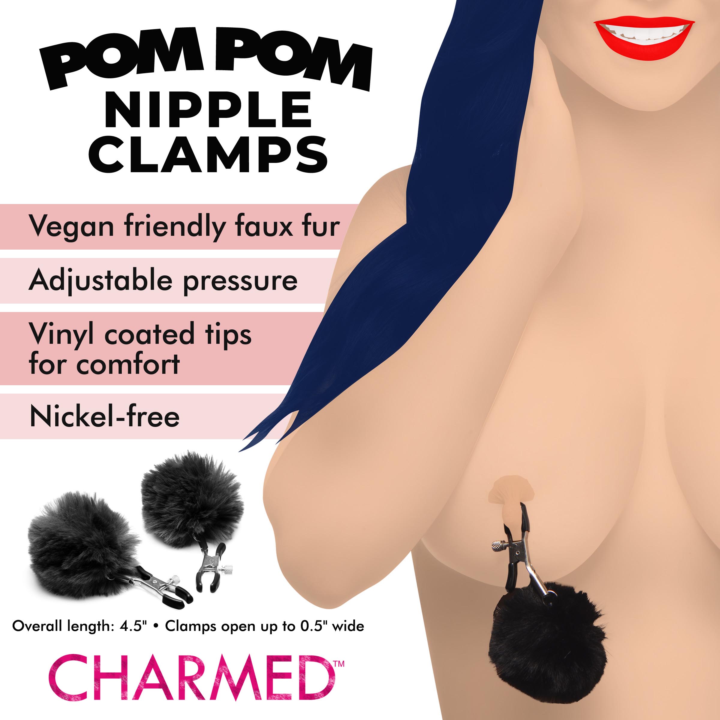 Pom Pom Nipple Clamps – Black