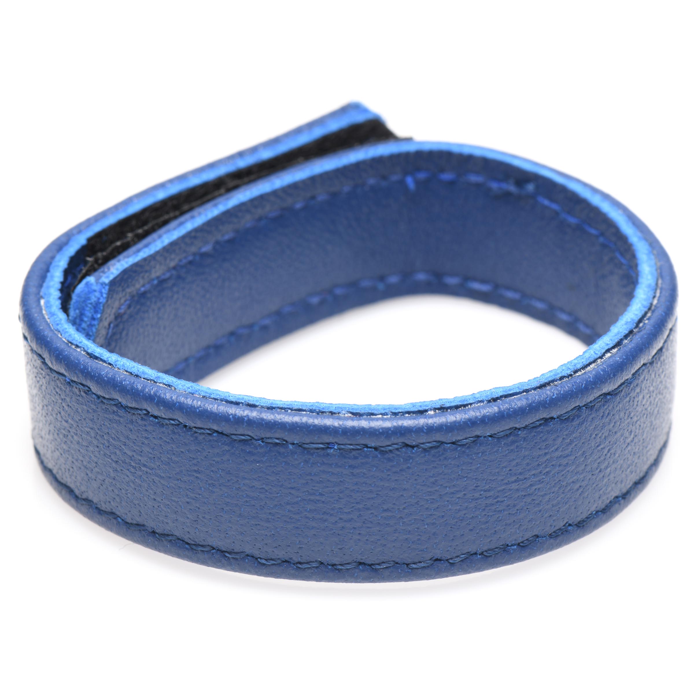 Velcro Leather Cock Ring – Blue