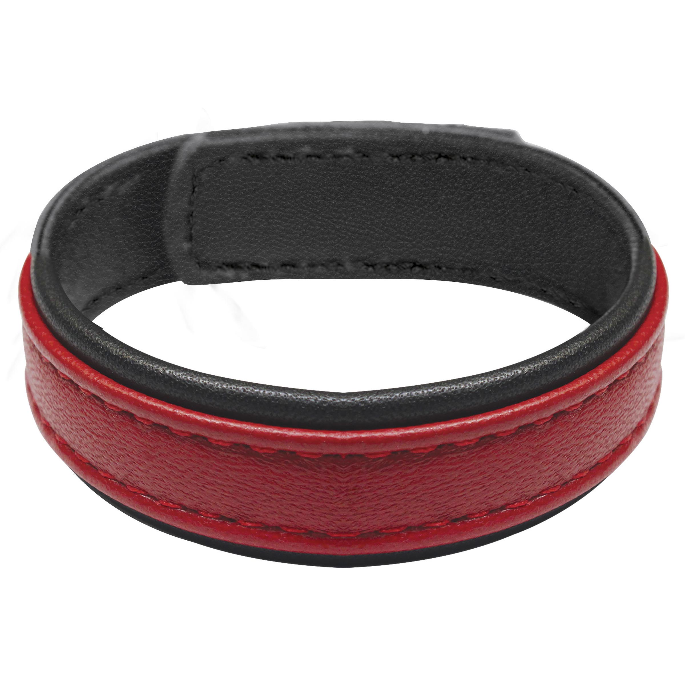 Velcro Leather Cock Ring – Red
