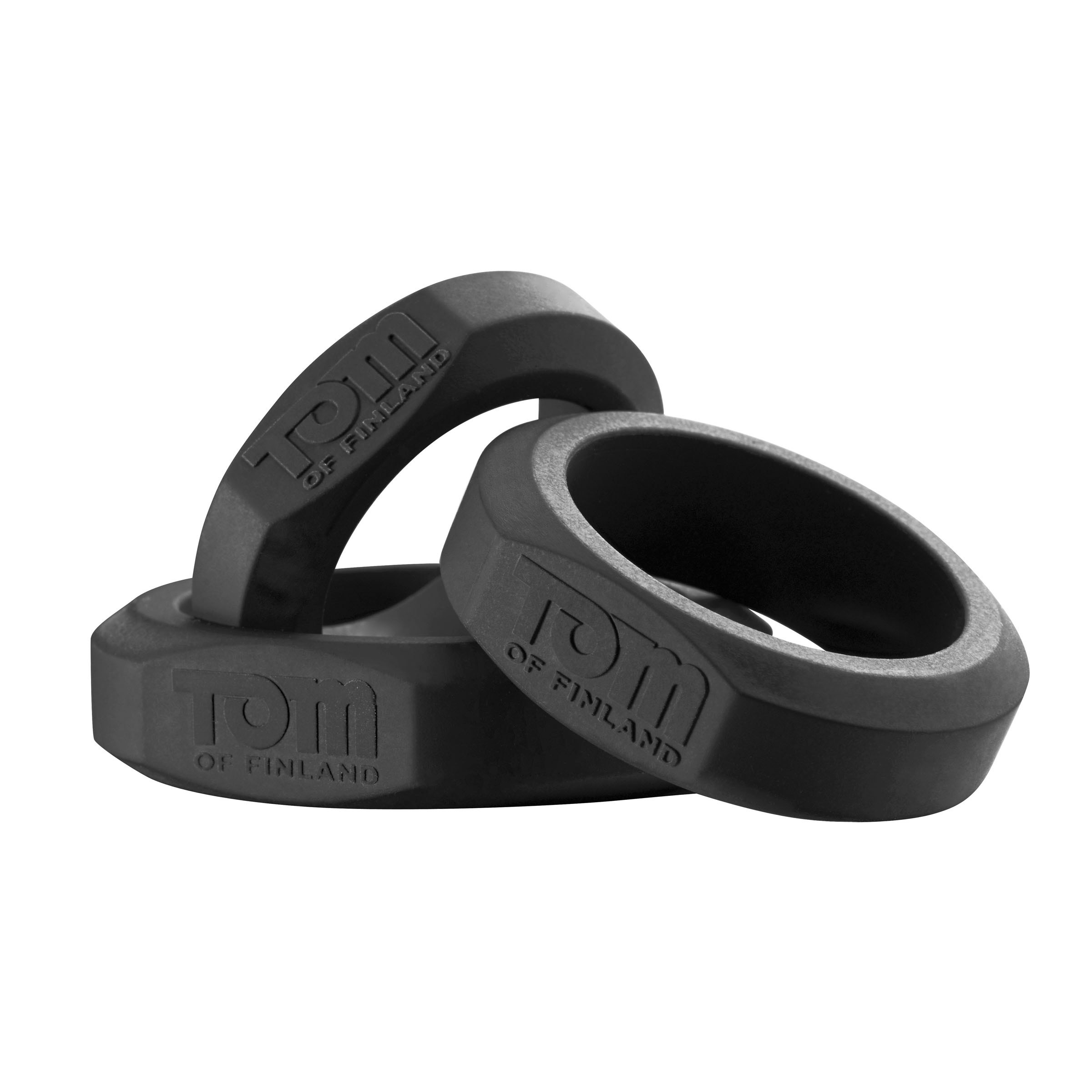 Tom of Finland 3 Piece Silicone Cock Ring Set – Black