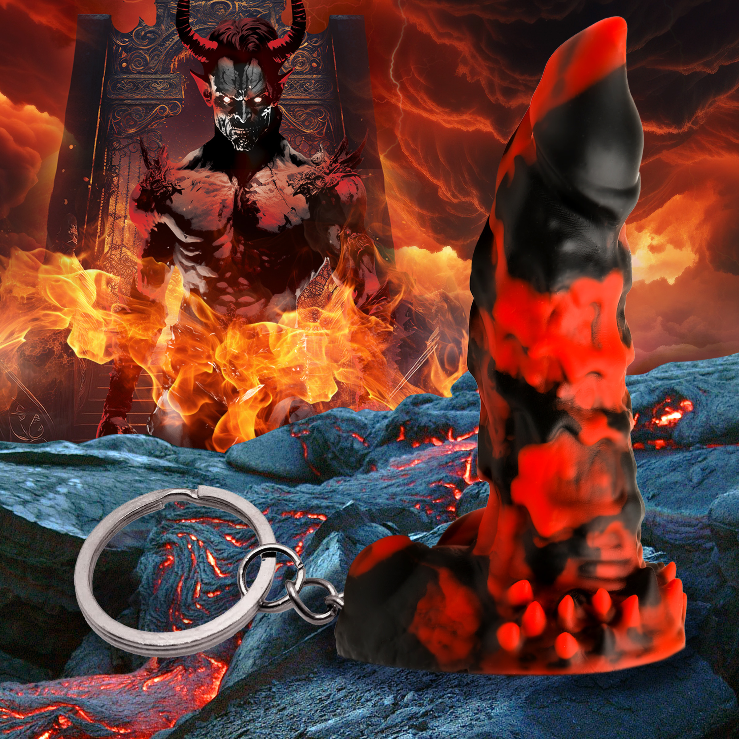 Fire Demon Mini Dildo Key Chain